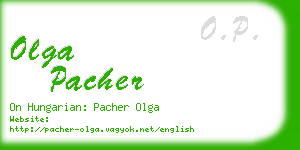 olga pacher business card